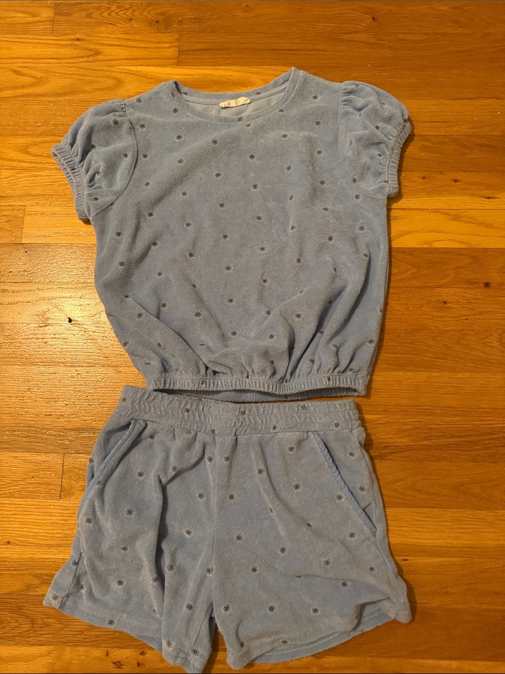 Kids Light Blue Short Sleeve Top & Shorts Matching Set